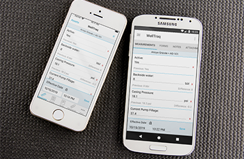 Collect measurements in the field with WellTraq's mobile app'